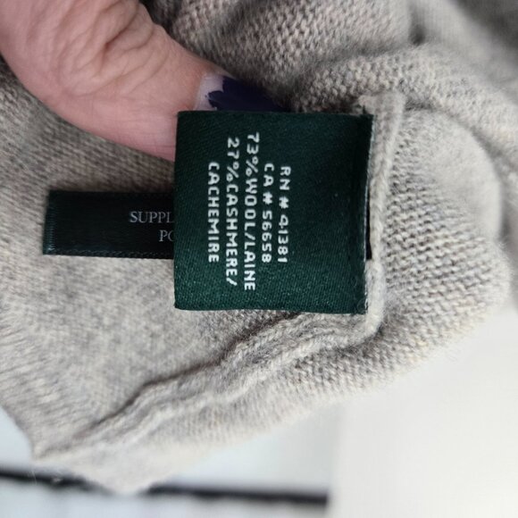 Lauren Ralph Lauren Gray Cashmere Wool Blend Sleeveless Open Shrug Small - Picture 9 of 11